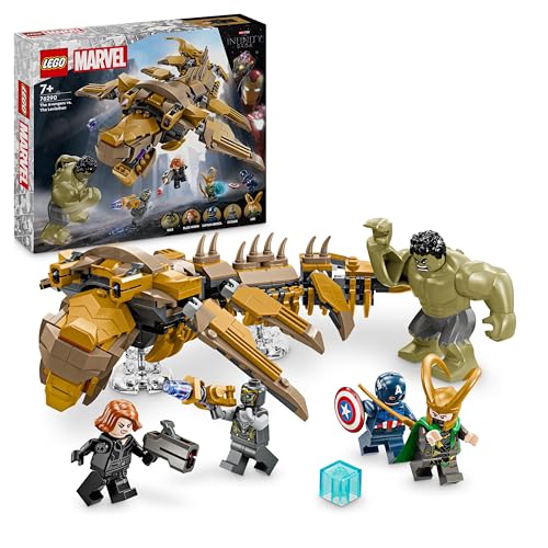 LEGO Marvel Avengers vs. Leviathan, Bauspielzeug, Set mit dem Hulk und den Minifiguren Captain America, Loki, Black Widow und Chitauri, Avengers-Spielset für Jungen und Mädchen ab 7 Jahren 76290 von LEGO