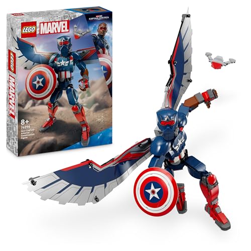 LEGO Marvel New Captain America Baufigur, Superhelden Spielzeug für Kinder, baubares Modell und Minifigur, BAU- und Spielset, Geschenk für Jungen und Mädchen ab 8 Jahren 76296 von LEGO