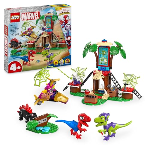 LEGO Marvel Showdown am Baumhaus: Spidey-Rex vs. Gobby-Raptor, BAU- und Spielset mit Dinos, Geschenk mit Spielzeugdinos für Jungen und Mädchen ab 4 Jahren, Spidey und Seine Super-Freunde 11200 von LEGO