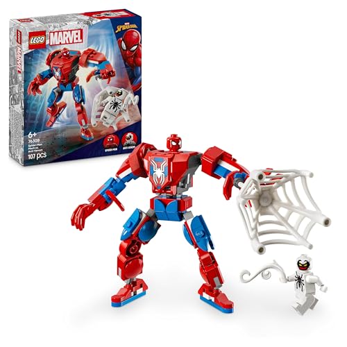 LEGO Marvel Spider-Man Mech vs. Anti-Venom - Superhelden Spielzeug mit 2 Minifiguren - Actionfigur mit beweglichen Armen, Beinen und Fingern - Geschenk für Jungen und Mädchen ab 6 Jahren 76308 von LEGO