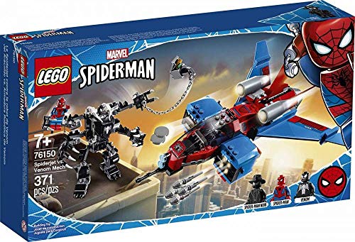 LEGO Marvel Spider-Man Spider-Jet vs Venom Mech 76150 Superhero Gift for Kids with Minifigures, Mech and Plane, New 2020 (371 Pieces) von LEGO