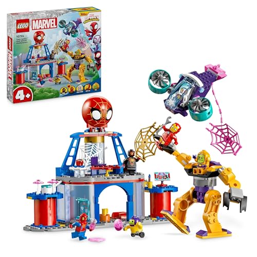 LEGO Marvel Das Hauptquartier von Spideys Team, Spider-Man-Spielzeug mit Fahrzeug und Mech, Geschenk für Jungs und Mädchen ab 4 Jahren, die Fans der TV-Serie Spidey und Seine Super-Freunde sind 10794 von LEGO