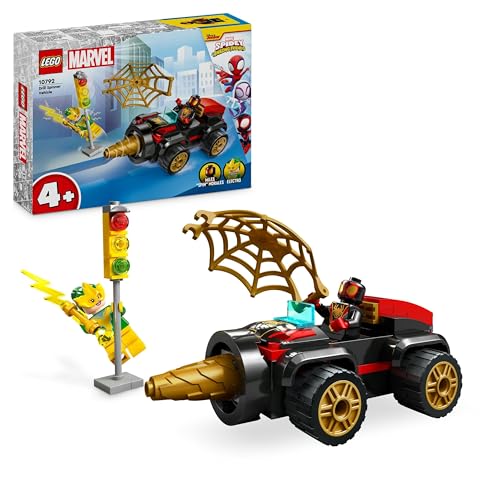 LEGO Marvel Spidey und seine Super-Freunde Spideys Bohrfahrzeug Spielzeug mit Spider-Mans Auto und 2 Figuren für Kinder ab 4 Jahren, basiert auf der TV-Serie, Geschenk für Jungs und Mädchen 10792 von LEGO