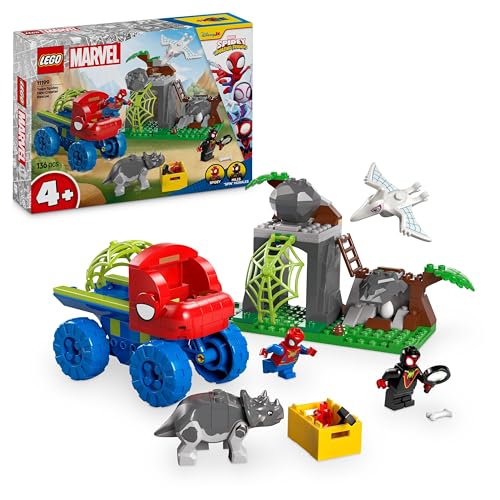 LEGO Marvel Spideys Team auf Rettungsmission im Dino-Truck, baubares Superhelden Spielzeugauto, Abenteuer Spielset für Kinder ab 4 Jahren, Spidey und Seine Super-Freunde 11199 von LEGO