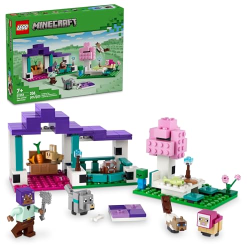 LEGO Minecraft 21253 The Animal Sanctuary Building Set, Gaming Spielzeug für Mädchen und Jungen ab 7 Jahren, Geschenk für Gamer und Kinder, Ziegelmodell des Plains Biome mit beliebten Minecraft von LEGO