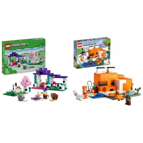 LEGO Minecraft Das Tierheim, Spielzeug mit vielen Tier-Figuren & Minecraft Die Fuchs-Lodge, Spielzeug für Jungen und Mädchen ab 8 Jahren LEGO Minecraft Das Tierheim, Spielzeug mit vielen Tier-Figuren & Minecraft Die Fuchs-Lodge, Spielzeug für Jungen und Mädchen ab 8 Jahren von LEGO