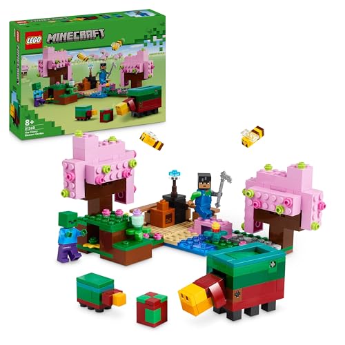 LEGO Minecraft Der Kirschblütengarten, Spielzeug-Garten zum Erkunden mit Sunny, Schnüffler, Zombie und Bienen, Geschenk für Gamer, für Jungen und Mädchen ab 8 Jahren 21260 von LEGO