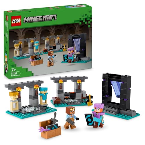 Lego Minecraft Die Waffenkammer, Gaming-Set mit Heldenfiguren, Spielzeug-Waffen und Alex-Figur, Action-Spielzeug für Jungs und Mädchen, Geschenk für für Gamer und Kinder ab 7 Jahren 21251 von LEGO