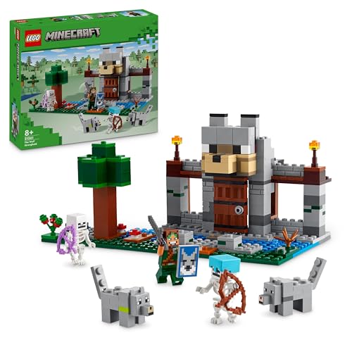 Lego Minecraft Die Wolfsfestung, Action-Spielset mit Skeletten und Festung zum Erkunden, Geschenk für Gamer, Jungen und Mädchen ab 8 Jahren, Bauspielzeug für Actionabenteuer 21261 von LEGO