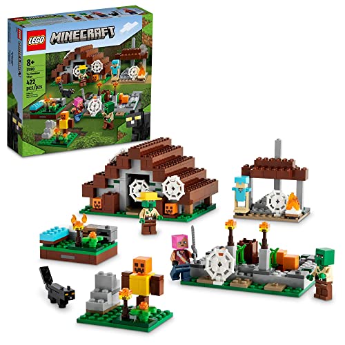 LEGO Minecraft The Abandoned Village Building Kit 21190, Minecraft Zombie Spielzeug-Set, Geschenkidee für Kinder Mädchen Jungen ab 8 Jahren mit Spielfiguren einschließlich Zombies und Zombie-Jäger mit von LEGO