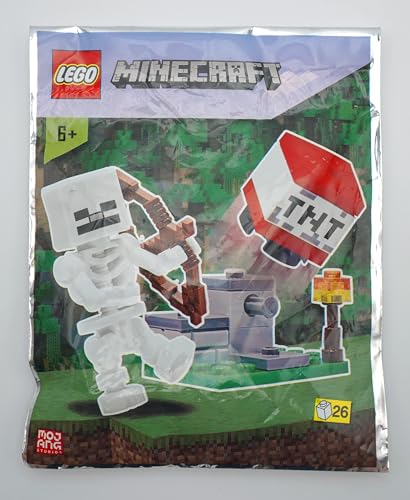 Lego Minecraft Skeleton mit TNT Launcher und Bonus Tile Polybag – Minifiguren-Set für kreative Abenteuer – Perfekt für Kinder ab 6 Jahren und Minecraft-Fans von LEGO