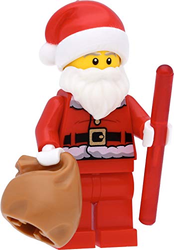 LEGO Minifigur Santa Claus (bedruckter Rücken) / Nikolaus/Weihnachtsmann mit Zubehör von LEGO