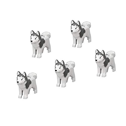 LEGO Minifigure - Arctic Siberian Husky Dog Animal (Pack of 5 for Sled Team) Pet Puppy Loose von LEGO