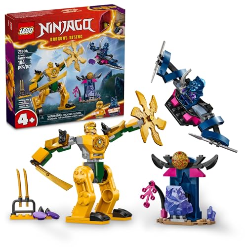 LEGO NINJAGO 71804 Arins Battle Mech Ninja Spielzeugset für Kinder mit Arin Ninja Minifigur und Katana Schwert Zubehör, Geschenkidee für Jungen und Mädchen ab 4 Jahren von LEGO