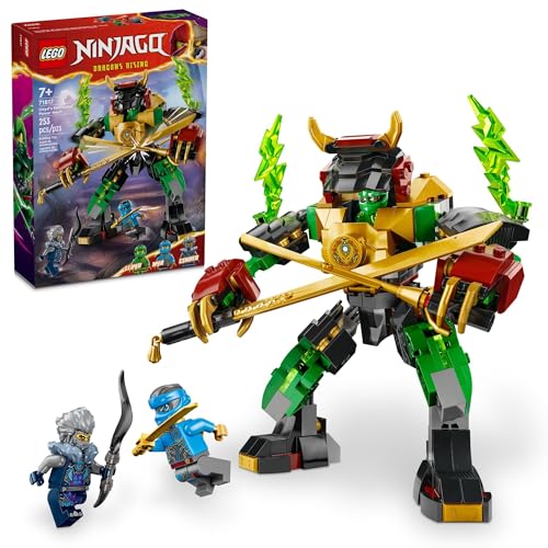 LEGO NINJAGO 71817 Lloyd's Elemental Power Mech Anpassbares Kampfspielzeug mit 3 Ninja-Actionfiguren, Abenteuer-Spielset für Jungen und Mädchen, Ninja-Geschenkidee für Kinder ab 7 Jahren von LEGO