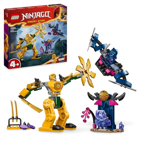 Lego NINJAGO Arins Battle Mech, Ninja-Spielzeug für Kinder ab 4 Jahre mit Figuren inkl. Arin mit Mini-Katana, Actionfiguren & Mechs, kleines Geschenk für Jungs und Mädchen 71804 von LEGO