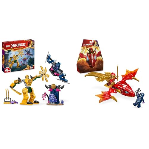 LEGO NINJAGO Arins Battle Mech, Ninja-Spielzeug & NINJAGO Kais Drachengleiter, Ninja-Set von LEGO