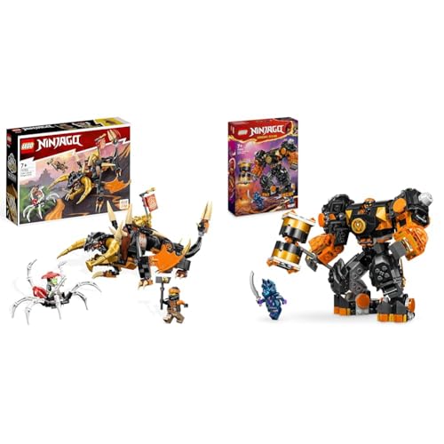 LEGO NINJAGO Coles Erddrache EVO, Spielzeug zum Sammeln & NINJAGO Coles Erdmech, Actionfiguren-Spielzeug mit veränderbarem Mech, Ninja-Set von LEGO