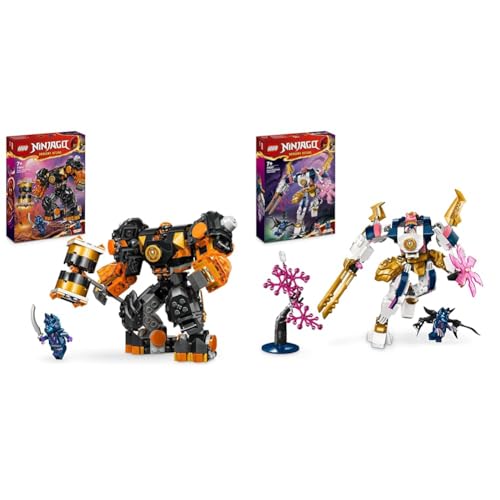 LEGO NINJAGO Coles Erdmech, Actionfiguren-Spielzeug mit veränderbarem Mech & NINJAGO Soras Technikmech, Actionfiguren-Spielzeug für Kinder, Ninja-Set von LEGO