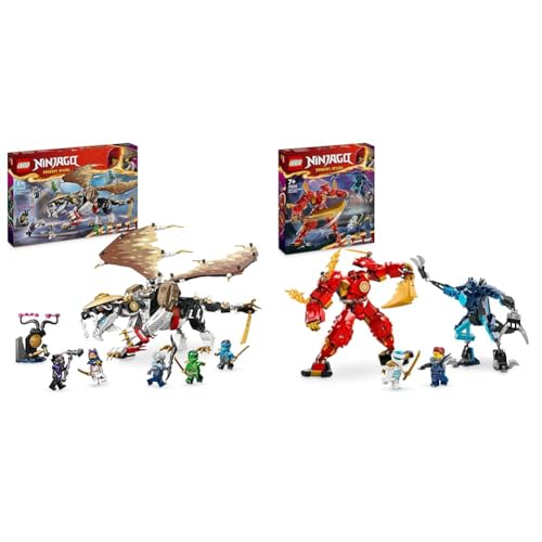 LEGO NINJAGO Egalt der Meisterdrache, Ninja-Set mit Drachen-Spielzeug und 5 Figuren & NINJAGO Kais Feuermech, Actionfiguren-Spielzeug für Kinder von LEGO