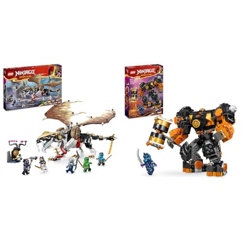 LEGO NINJAGO Egalt der Meisterdrache & NINJAGO Coles Erdmech, Actionfiguren-Spielzeug mit veränderbarem Mech, Ninja-Set mit 2 Figuren inklusive Cole, Geschenk für 7-jährige Jungs und Mädchen 71806 von LEGO