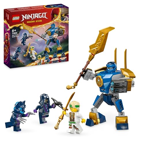 LEGO NINJAGO Jay Battle Mech, Ninja-Spielzeug für Kinder mit Figuren inkl. Jay-Minifigur mit Mini-Katana, Actionfiguren & Mechs, kleines Geschenk für kreative Jungs und Mädchen ab 6 Jahren 71805 von LEGO