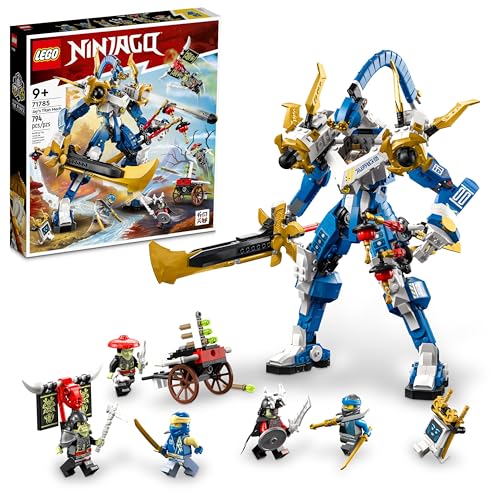 LEGO NINJAGO Jay's Titan Mech 71785, großes Actionfiguren-Set, Kampfspielzeug für Kinder, Jungen und Mädchen mit 5 Minifiguren & Stud-Shooting Armbrust Spielset von LEGO