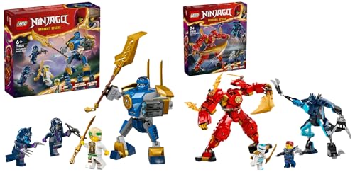 LEGO NINJAGO Kais Feuermech, Actionfiguren-Spielzeug für Kinder & NINJAGO Jay Battle Mech, Ninja-Spielzeug für Kinder mit Figuren inkl. Jay-Minifigur von LEGO