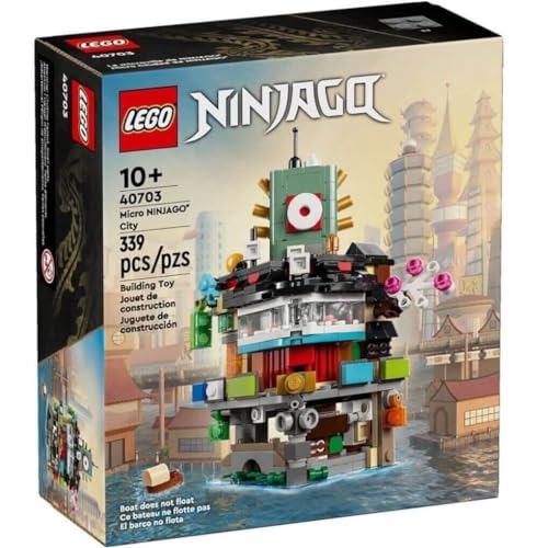 LEGO NINJAGO Micro City Bauset 40703 – Modularer 5-stöckiger Block mit Teehäusern und Sushi-Bar – kompatibel mit anderen Micro-Sets – ab 10 Jahren von LEGO