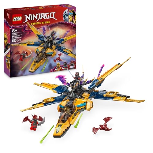 LEGO NINJAGO Ras und Arins Super-Sturmflieger - Spielzeug mit Drohne, Shootern, Klingen und Triebwerken - Inkl. 3 Minifiguren für Ninja Rollenspiele - Bauset für Jungen und Mädchen ab 8 Jahren 71833 von LEGO