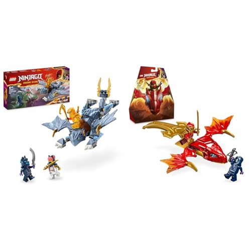 LEGO NINJAGO Riyu der Babydrache, Drachen-Spielzeug & NINJAGO Kais Drachengleiter, Ninja-Set mit Drachen-Spielzeug und Figuren von LEGO