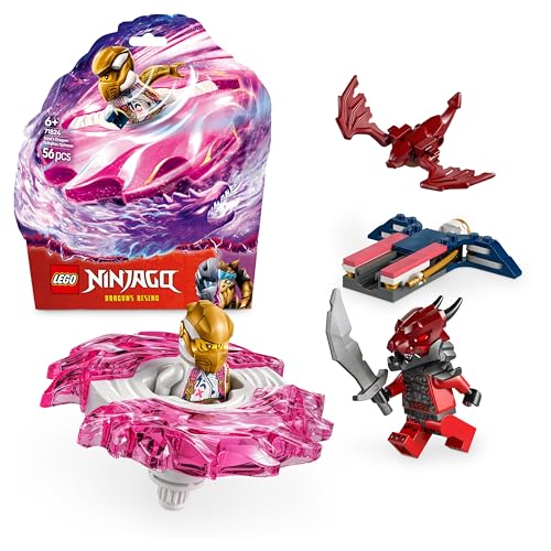 LEGO NINJAGO Soras Drachen-Spinjitzu-Spinner - Action Ninja Spielzeug mit 2 Minifiguren - Kleines Spielset für Kinder - Geschenkidee für Jungen und Mädchen ab 6 Jahren 71824 von LEGO