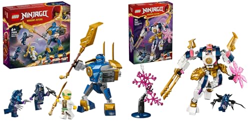 LEGO NINJAGO Soras Technikmech, Actionfiguren-Spielzeug für Kinder & NINJAGO Jay Battle Mech, Ninja-Spielzeug für Kinder mit Figuren von LEGO