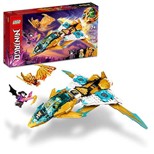 LEGO NINJAGO 71770 Zane's Golden Dragon Jet Spielzeugflugzeug-Set, Geburtstagsgeschenk Idee für Kinder, Jungen und Mädchen 7 plus Jahre alt mit Cole & Zane Minifiguren von LEGO