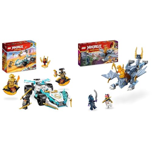 LEGO NINJAGO Zanes Drachenpower-Spinjitzu-Rennwagen & NINJAGO Riyu der Babydrache, Drachen-Spielzeug mit 3 Mini-Figuren von LEGO