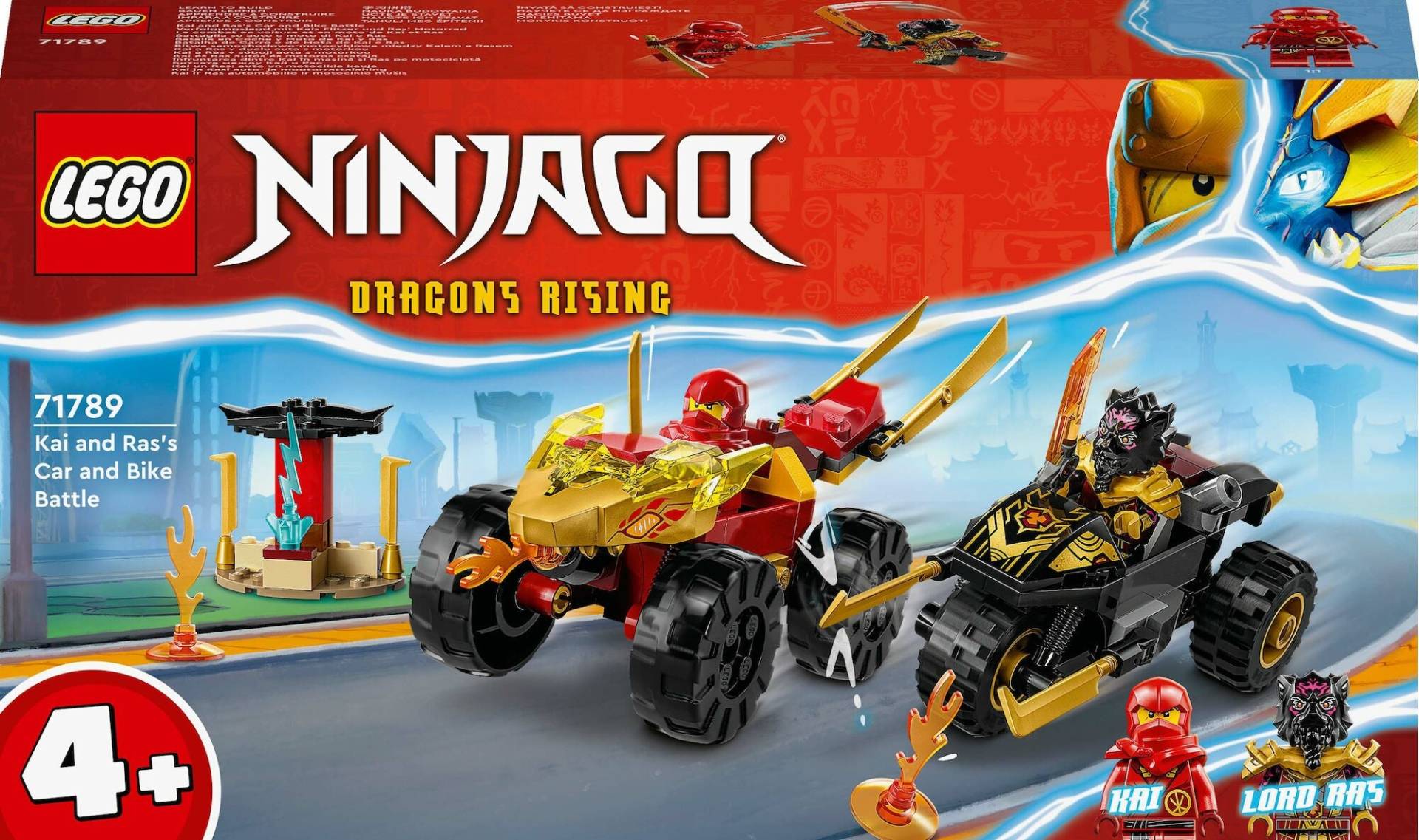 LEGO Ninjago 71789 Verfolgungsjagd Mit Kais Flitzer Und Ras' Motorrad von LEGO