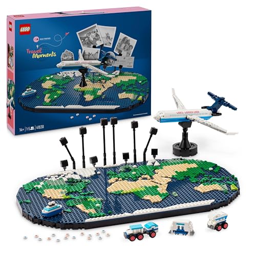 LEGO Reiseerinnerungen, Spielzeugweltkarte, BAU- und Spielset für Mädchen und Jungen, Geschenk für Familien, die Abenteuer und Reisen lieben, kreative Aktivität, Sammlerstück 41838 von LEGO