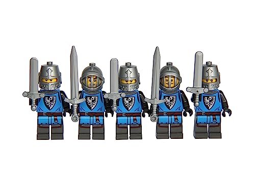 LEGO Ritter Minifiguren Falkenritter Löwenritter Figuren Black Falcon Knights (5 Falkenritter (grau)), Mehrfarbig von LEGO