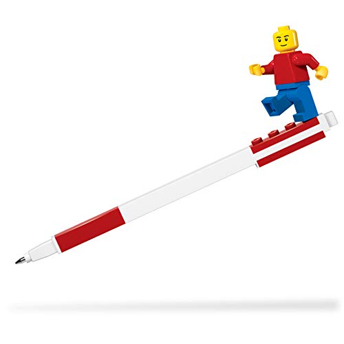 IQ LEGO Briefpapier-Brieffreund – Roter LEGO-Gelstift und klassische Minifigur von IQ