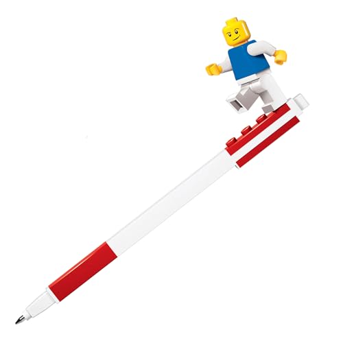 IQ LEGO Briefpapier-Brieffreund – Roter LEGO-Gelstift und klassische Minifigur von IQ