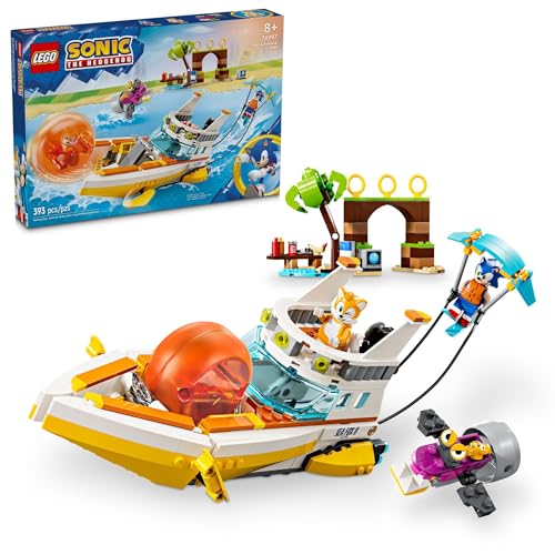 LEGO Sonic 76997 The Hedgehog Tails' Adventure Boat Interaktives Spielzeug-Bauset, Videospielspielzeug mit Sonic Charakteren und Wasserski, Gamer Geschenk für Jungen und Mädchen ab 8 Jahren von LEGO