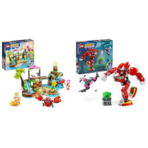 LEGO Sonic The Hedgehog Amys Tierrettungsinsel Spielzeug-Set & Sonic The Hedgehog Knuckles‘ Wächter-Mech, Actionfigur-Spielzeug von LEGO