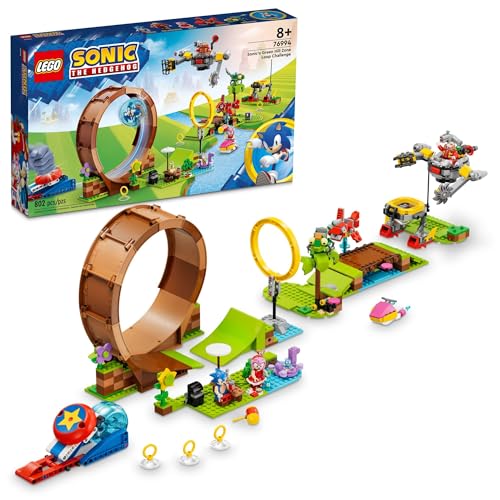 LEGO Sonic The Hedgehog Sonic's Green Hill Zone Loop Challenge 76994 Bauspielzeug Set, Sonic Adventure Spielzeug mit 9 Sonic und Friends Charakteren, Spaß für 8-jährige Spieler und junge Fans von LEGO