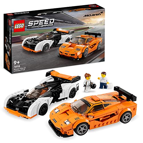 LEGO Speed Champions McLaren Solus GT & McLaren F1 LM, 2 ikonische Rennwagen Spielzeuge, Hypercar Modellbausatz, Auto-Sammlerstück, Geschenkidee 76918 von LEGO