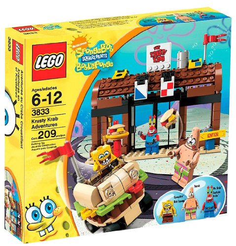 LEGO Spongebob Schwammkopf Minifigur, grinsend mit unteren Zähnen aus Set 3833 von LEGO