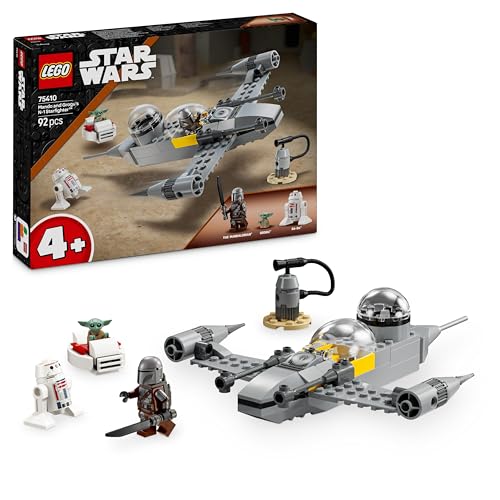 LEGO Star Wars 75410 Mandos und Grogus N-1 Starfighter Spielzeug mit The Mandalorian, Grogu & R5-D4 Minifiguren, inkl. baubare Zapfsäule, Sternenschiff Starterset für Jungen und Mädchen ab 4 Jahren von LEGO