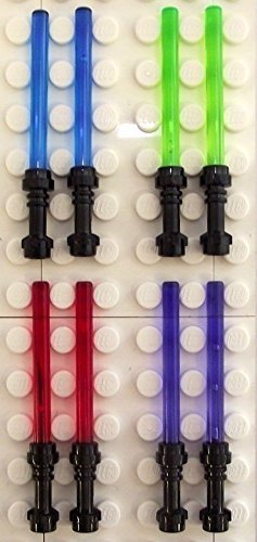 LEGO Star Wars - 8X Lightsaber in 4 Colours Black hilts von LEGO