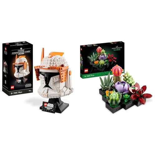 LEGO Star Wars Clone Commander Cody Helm Set für Erwachsene & Icons Sukkulenten Künstliche Blumen Set für Erwachsene, Blumenstrauß-Bausatz von LEGO