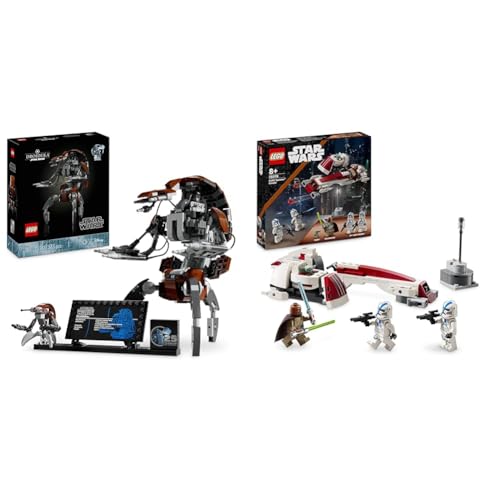 LEGO Star Wars Droideka Set, Droiden-Modellbausatz für Erwachsene & Star Wars Flucht mit dem BARC Speeder, The Mandalorian Set von LEGO