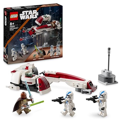 Lego Star Wars Flucht mit dem BARC Speeder, The Mandalorian Set, Spielzeug-Bike mit Seitenwagen, enthält die Figuren Kelleran Beq und Grogu, Geschenk für Jungen und Mädchen ab 8 Jahren 75378 von LEGO